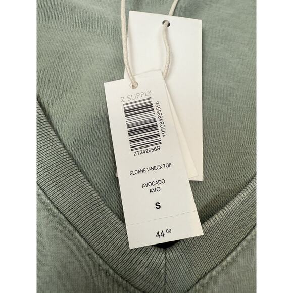 Z Supply Womens Small Green Cotton Bohemian Sloane V-Neck Jersey Tank Top NWT - Picture 3 of 4